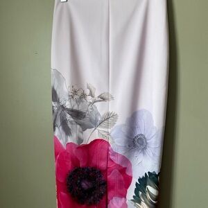 Ted Baker Floral Pink Pencil Skirt